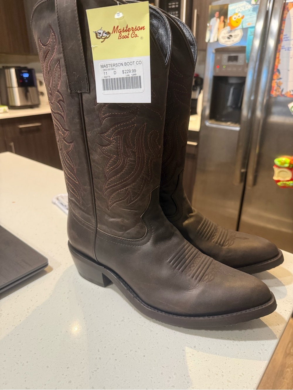 Masterson Boot Co. Men’s Dark Brown Western Cowboy Boots